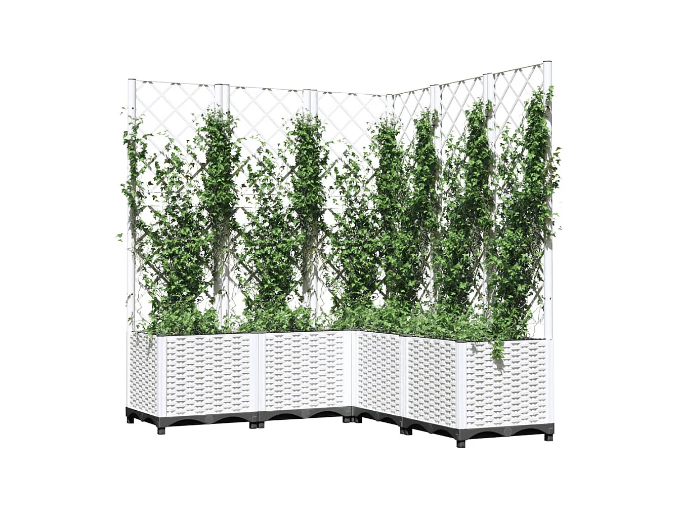 Jardinière avec treillis Blanc 120x120x136 cm PP