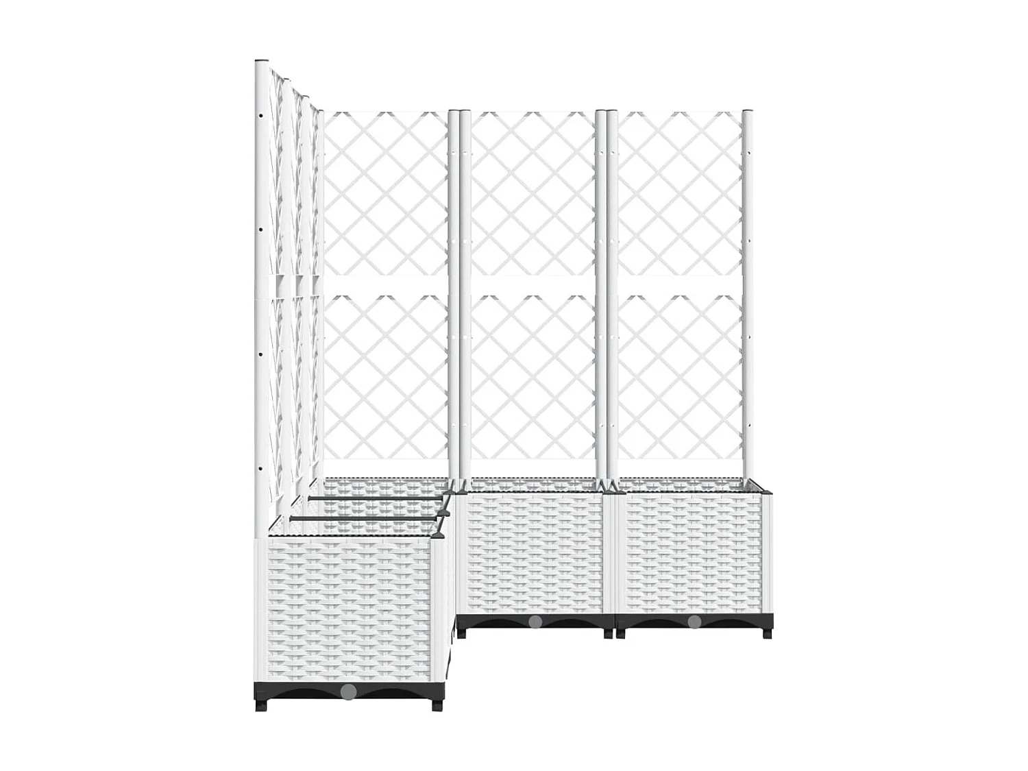 Jardinera con enrejado Blanco 120x120x136 cm PP