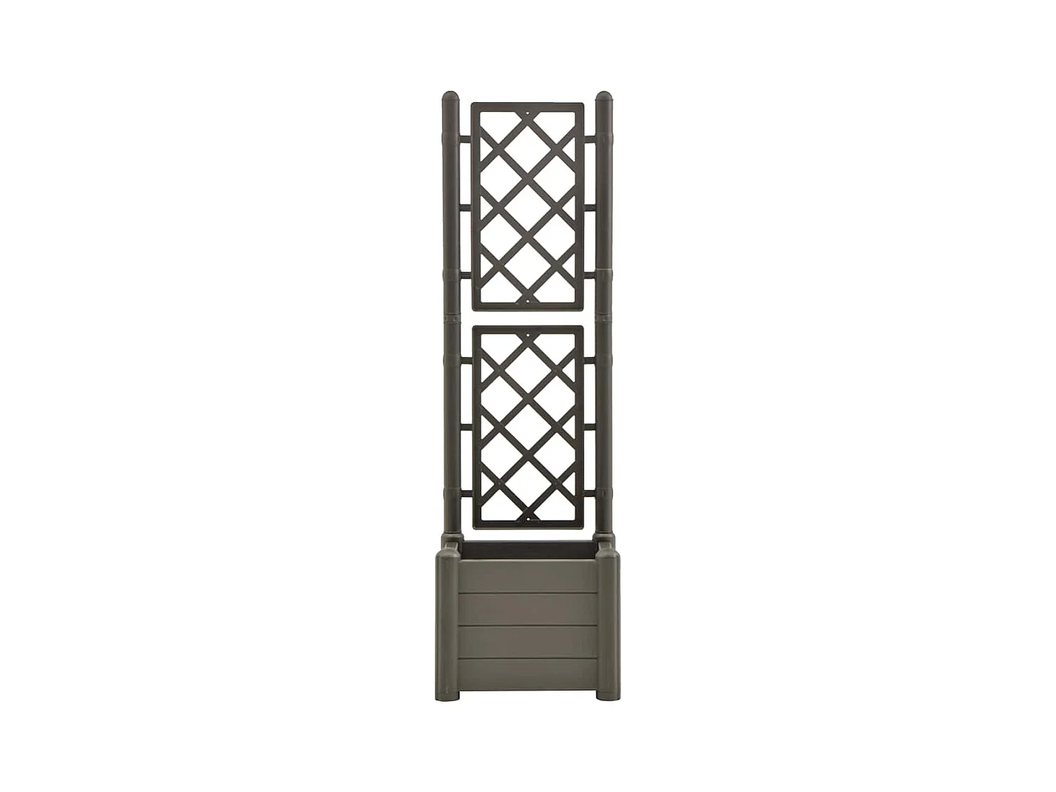 Plantenbak met trellis 43x43x142 cm PP Antraciet