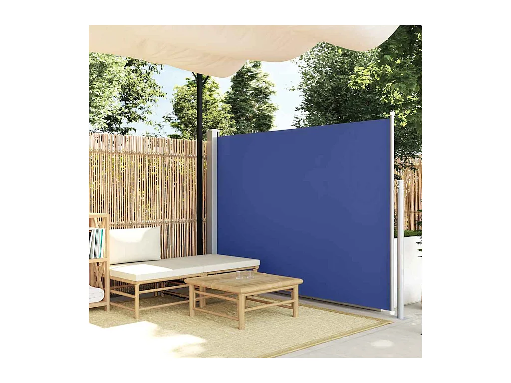 Auvent latéral rétractable 160 x 500 cm Bleu
