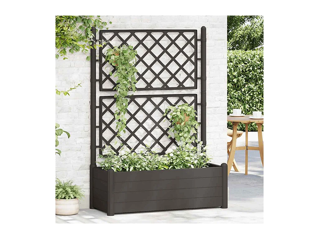 Jardinière avec treillis 100x43x142 cm PP Anthracite