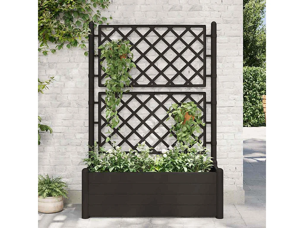 Jardinière avec treillis 100x43x142 cm PP Anthracite