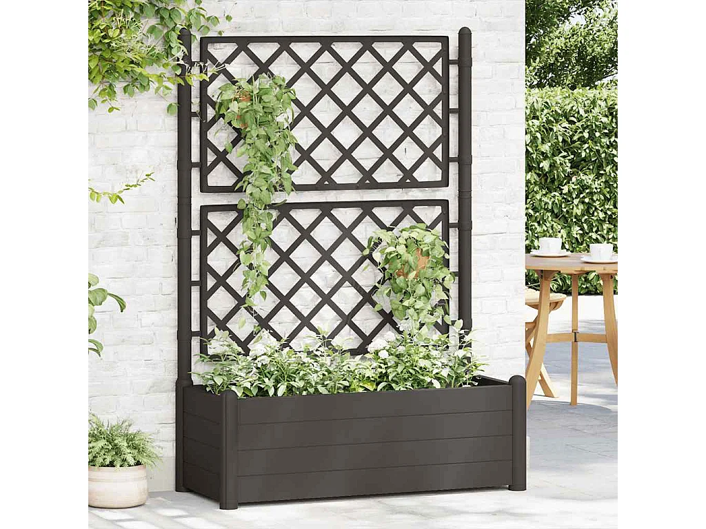 Jardinière avec treillis 100x43x142 cm PP Anthracite