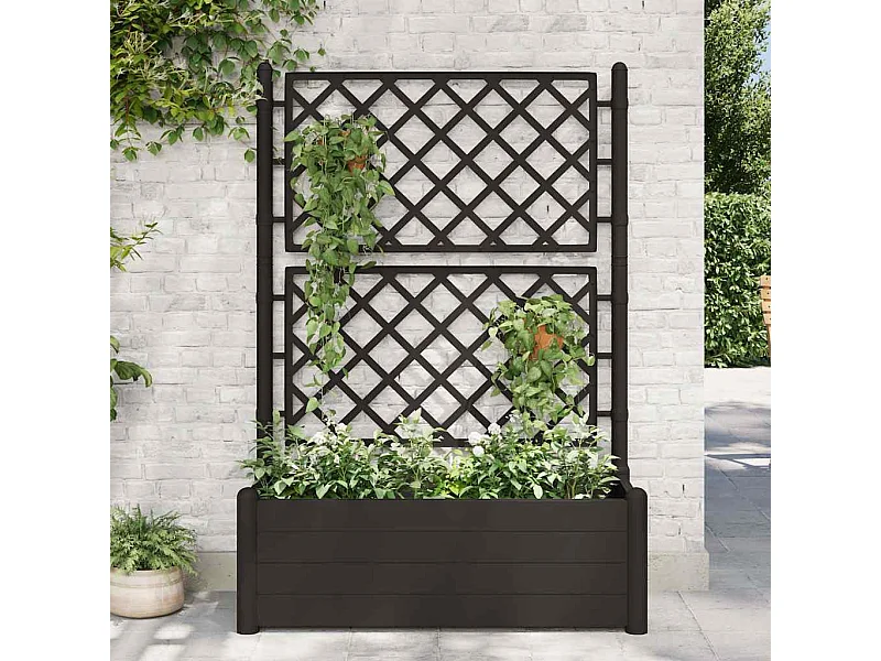 Jardinière avec treillis 100x43x142 cm PP Anthracite