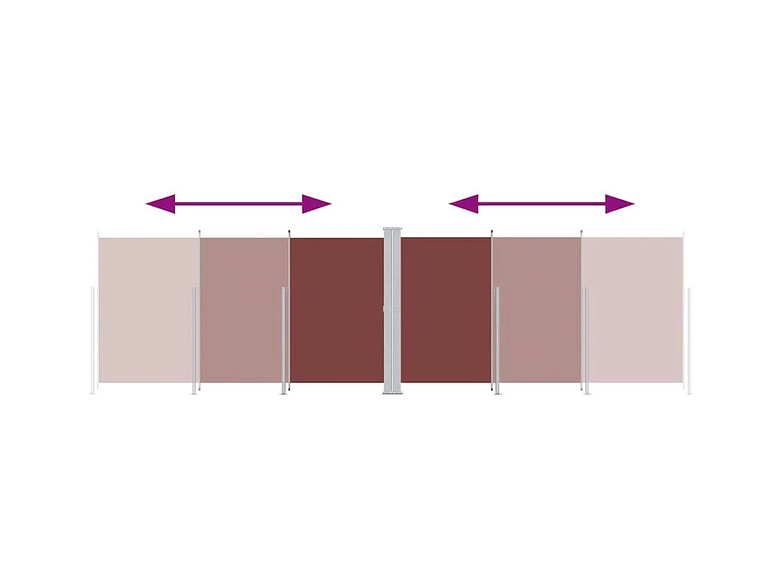 Tenda da sole laterale retrattile Marrone 180x600 cm