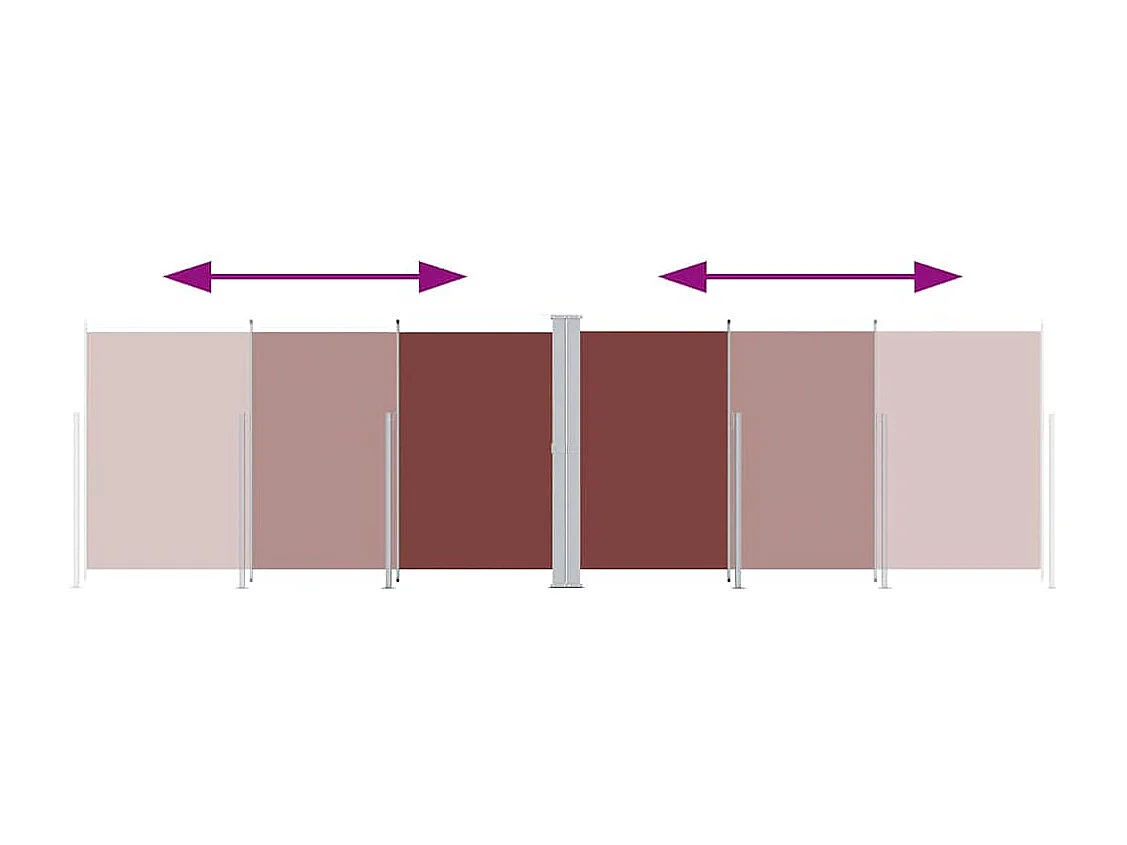 Auvent latéral rétractable Marron 180x600 cm