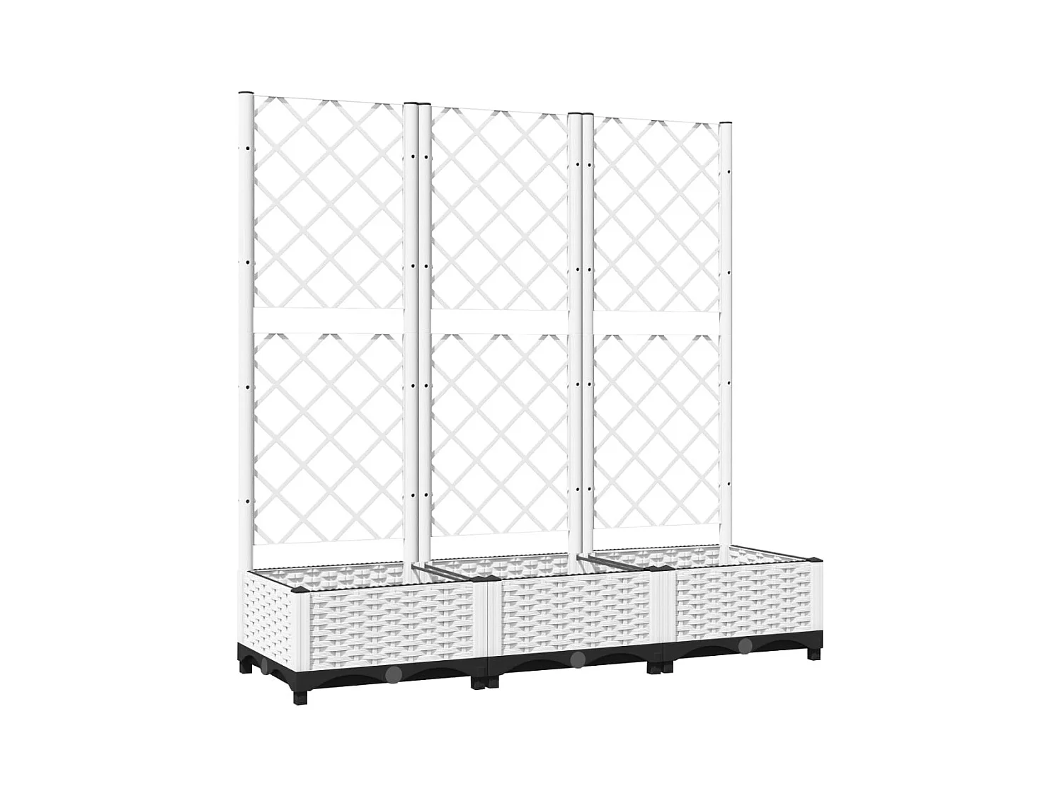 Jardinera con enrejado Blanco 120x40x121,5 cm PP