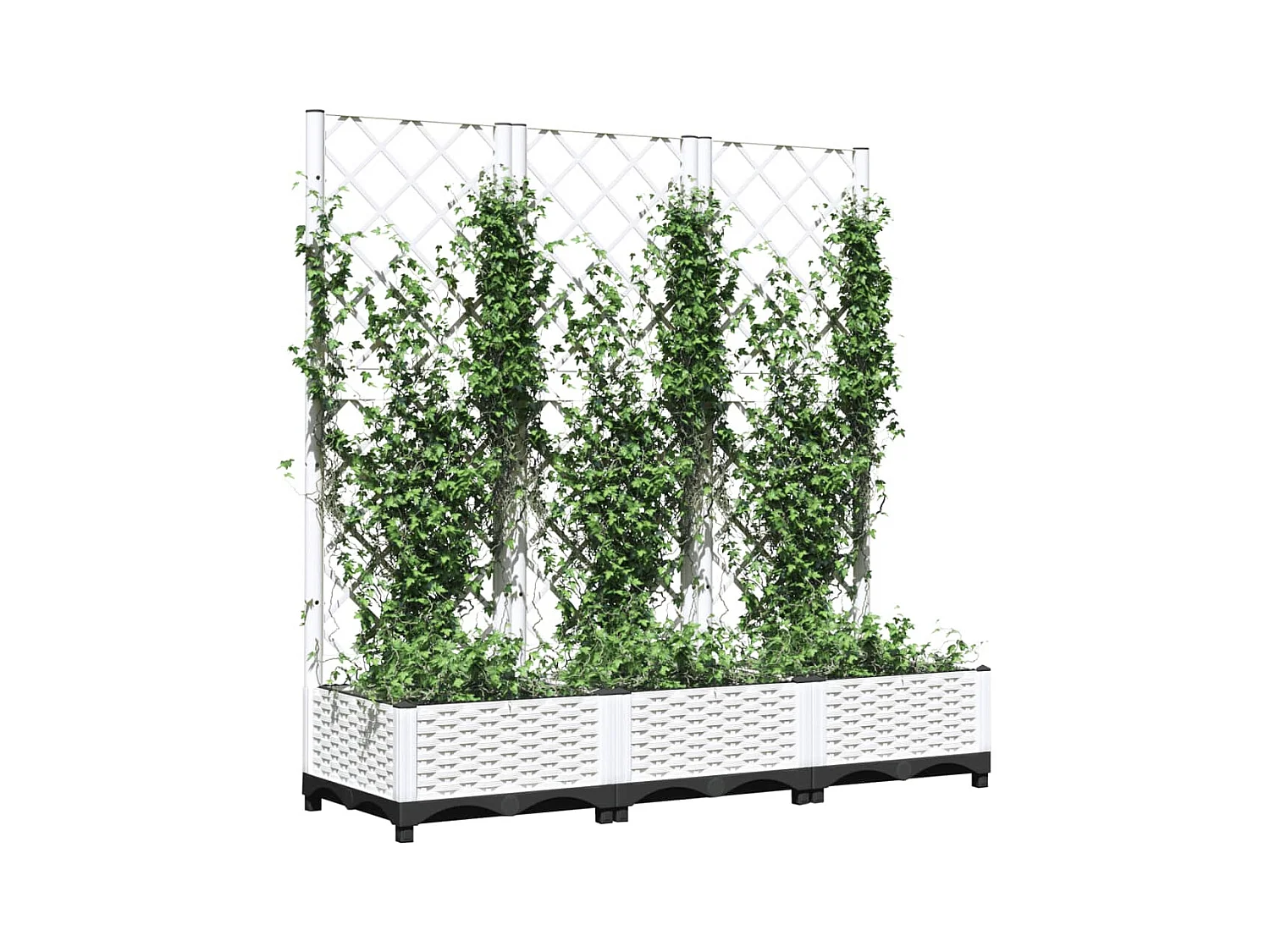 Jardinera con enrejado Blanco 120x40x121,5 cm PP