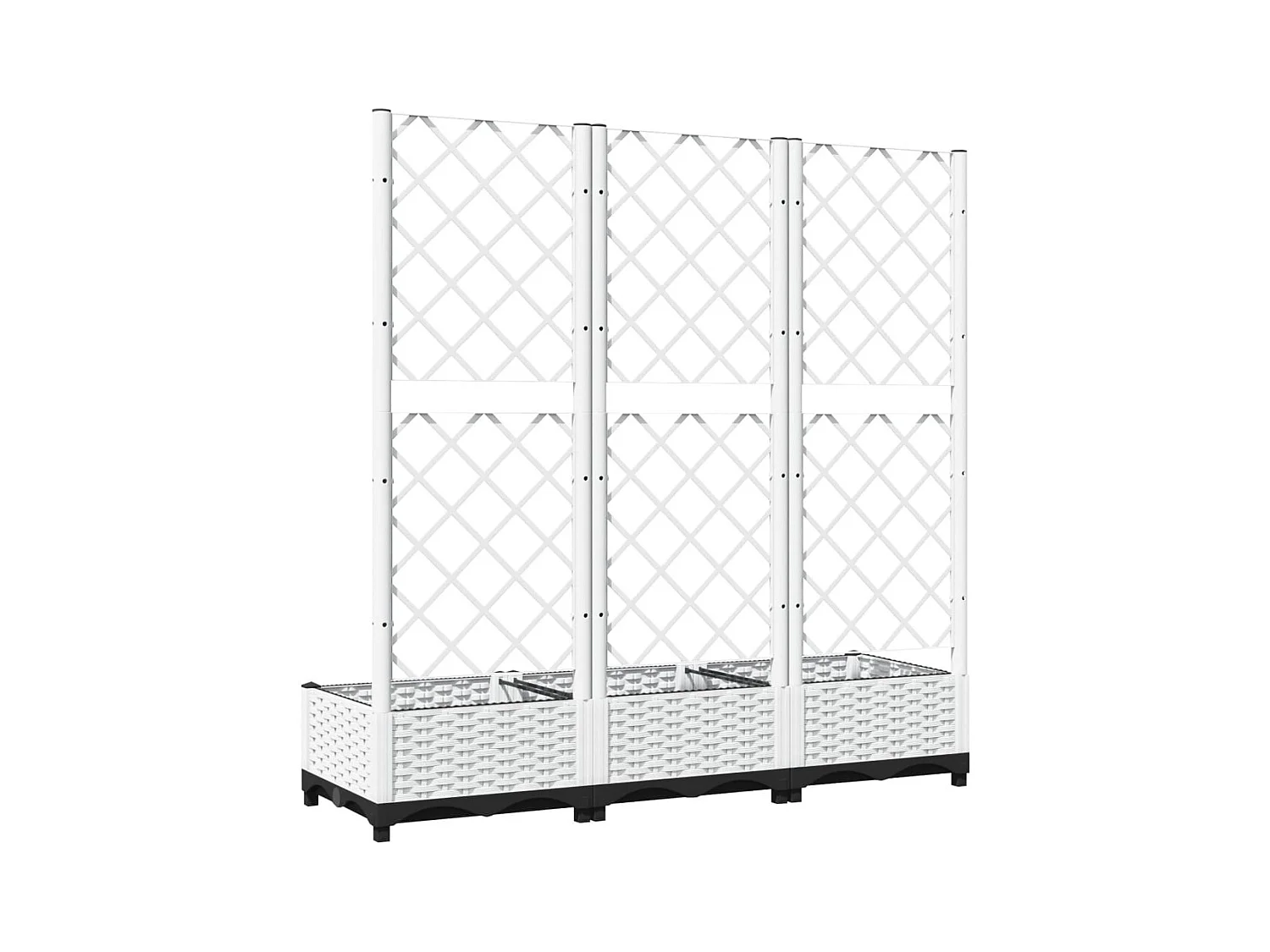 Jardinera con enrejado Blanco 120x40x121,5 cm PP