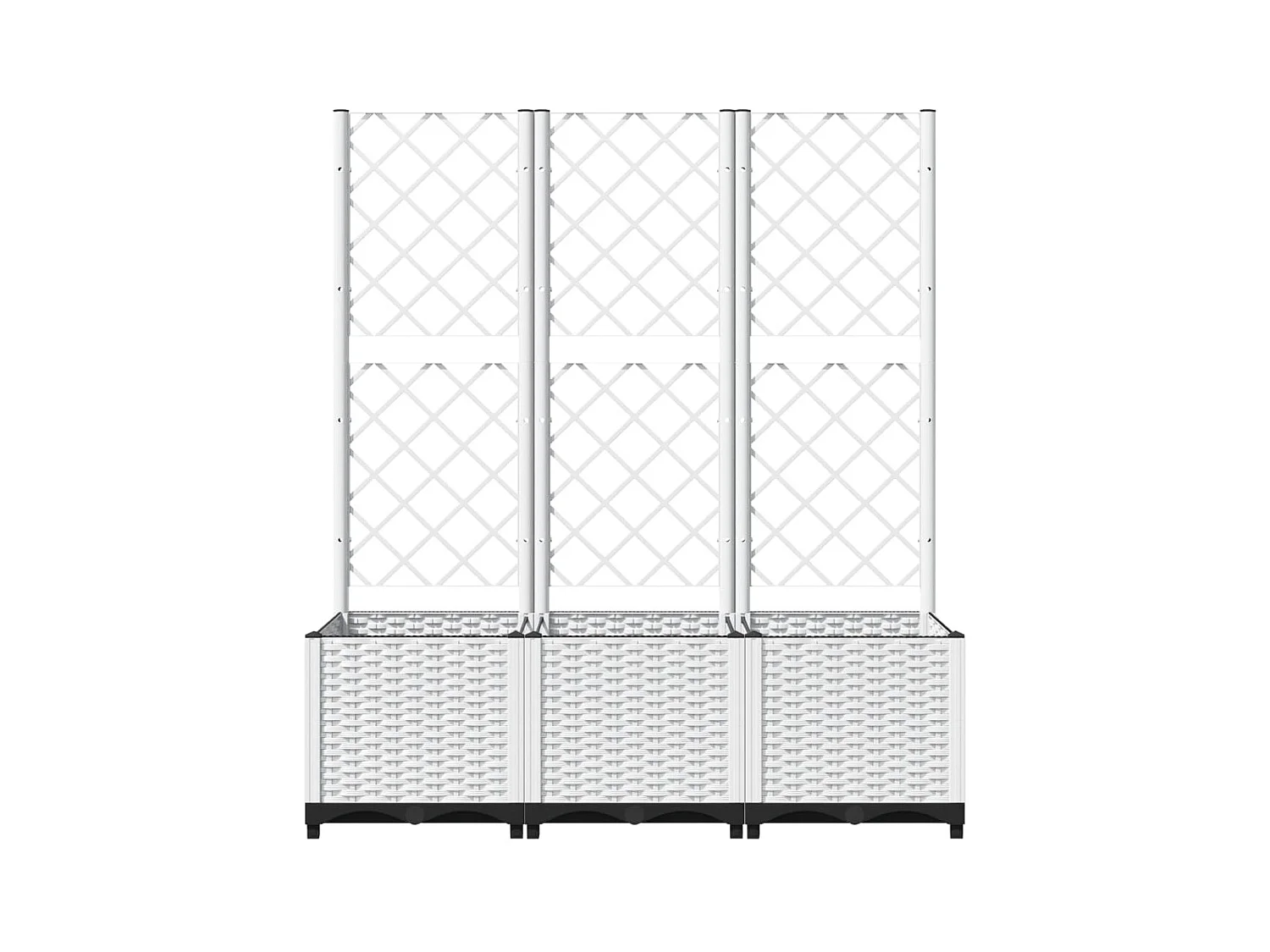 Jardinera con enrejado Blanco 120x40x136 cm PP