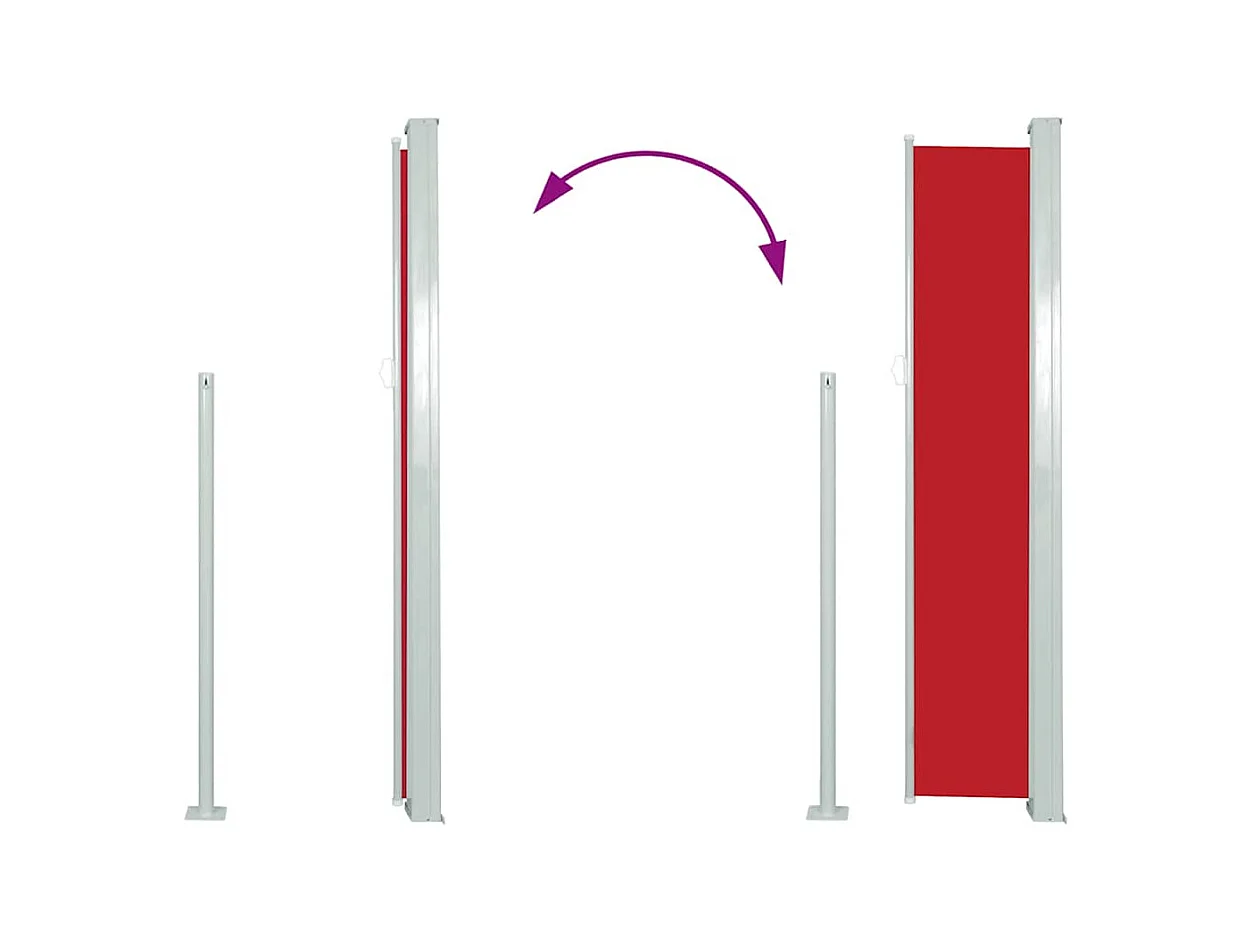 Auvent latéral rétractable 160 x 500 cm Rouge