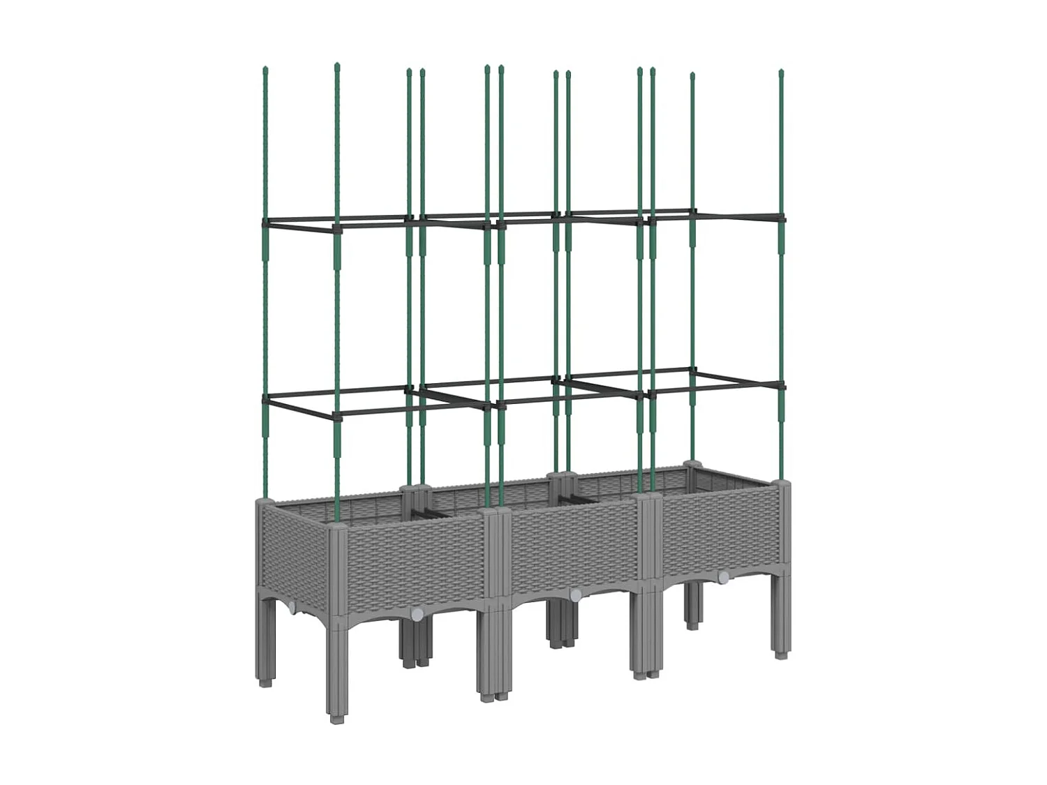 Plantenbak met trellis Lichtgrijs 120x40x142,5 cm PP