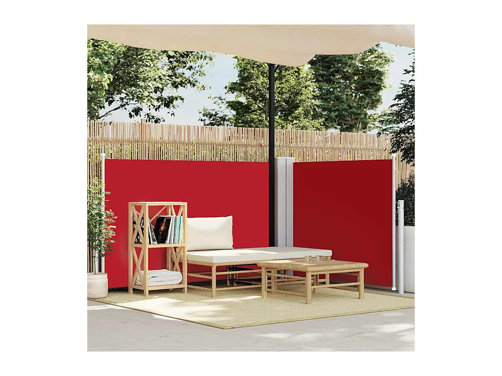 Auvent latéral rétractable Rouge 120 x 600 cm