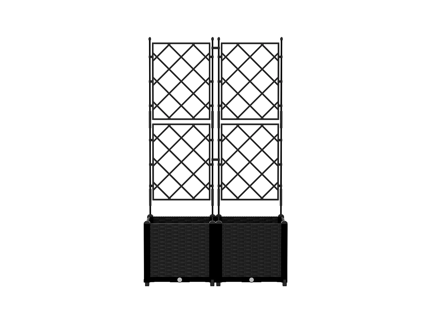 Fioriera da giardino con traliccio 2 pezzi Nero 80x40x143 cm