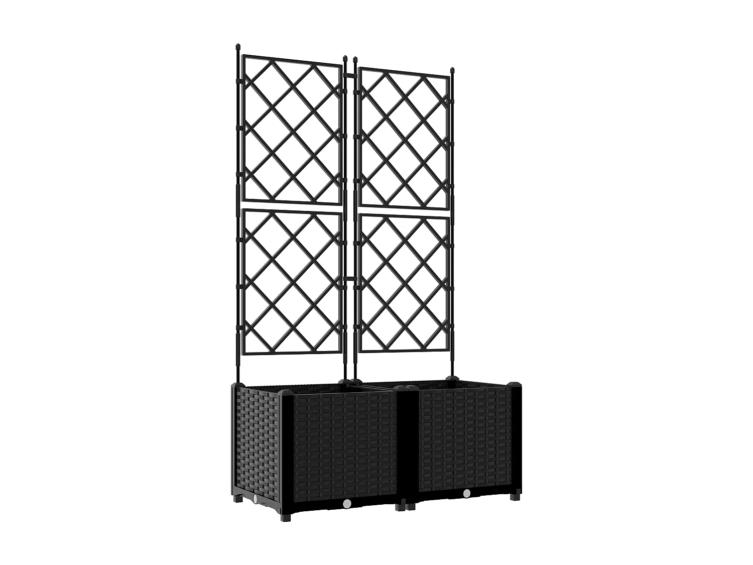 Jardinière de jardin avec treillis 2 pcs Noire 80x40x143 cm
