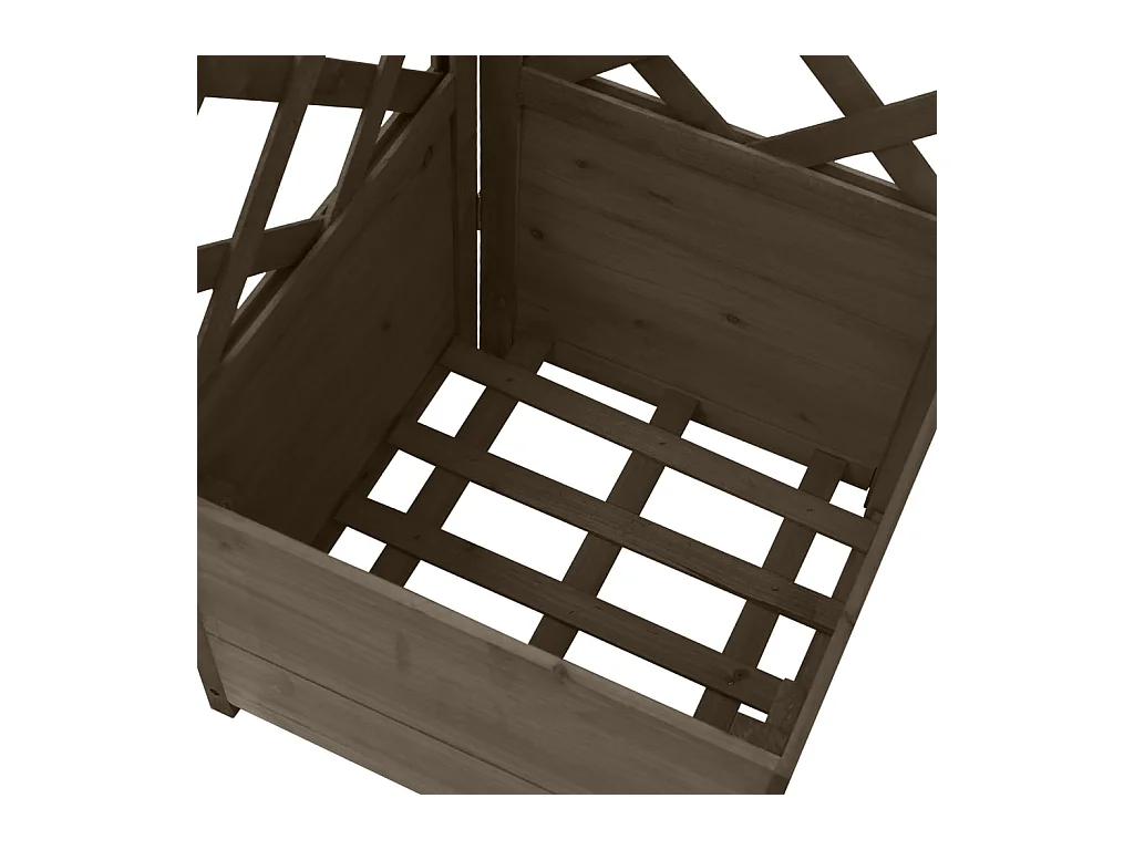 Jardinera de esquina enrejada gris 40x40x150 cm madera de abeto