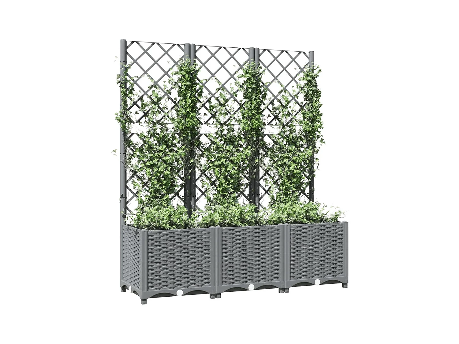 Jardinière avec treillis Gris clair 120x40x136 cm PP
