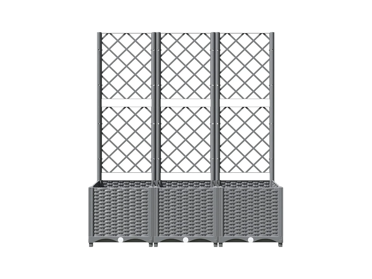 Jardinière avec treillis Gris clair 120x40x136 cm PP