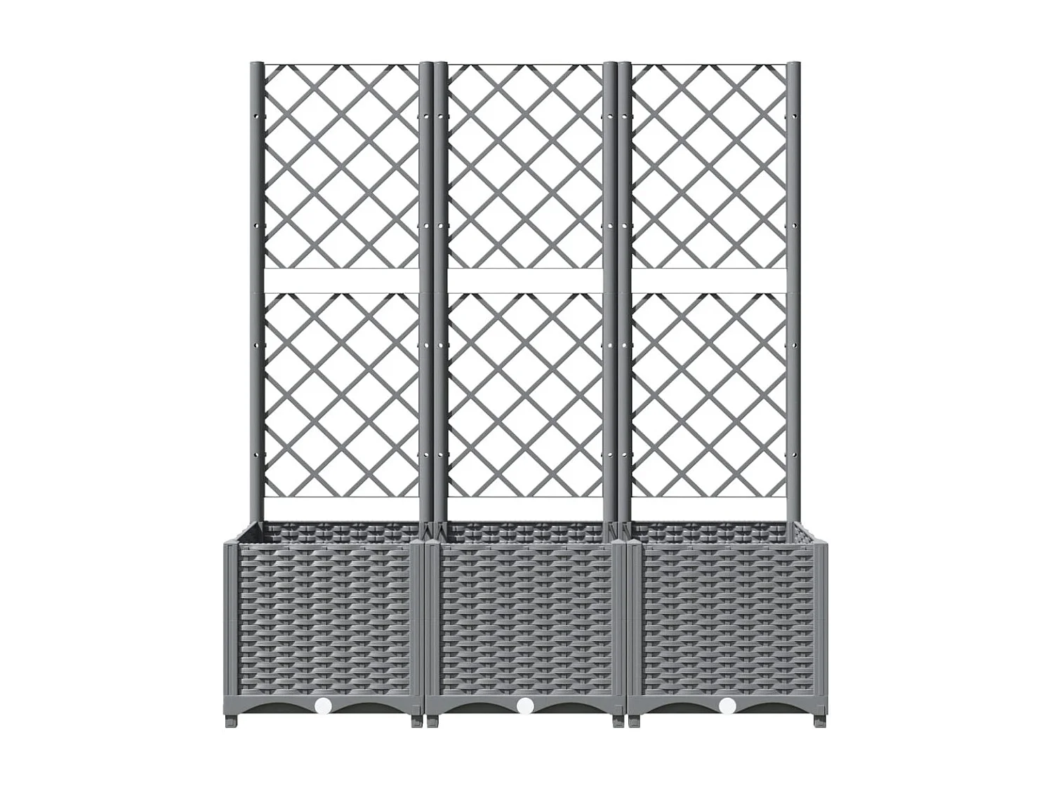 Jardinière avec treillis Gris clair 120x40x136 cm PP