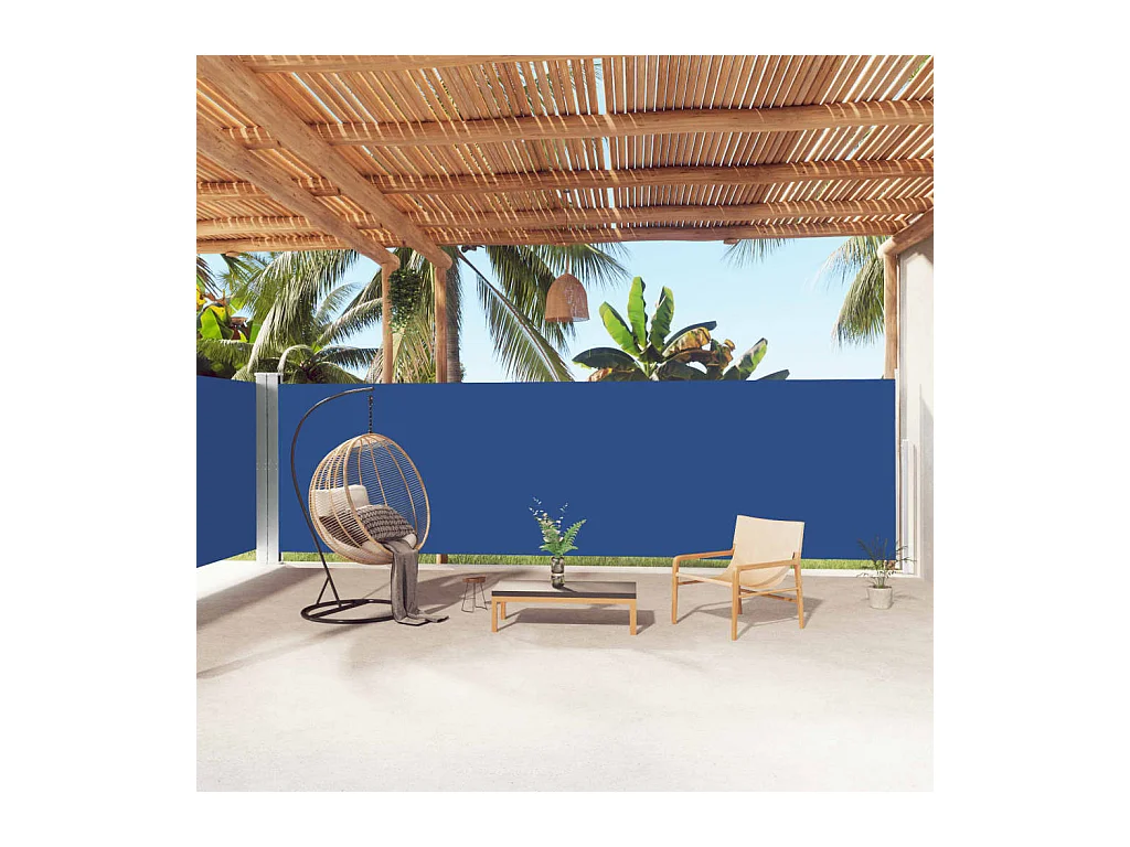 Auvent latéral rétractable Bleu 180x1000 cm