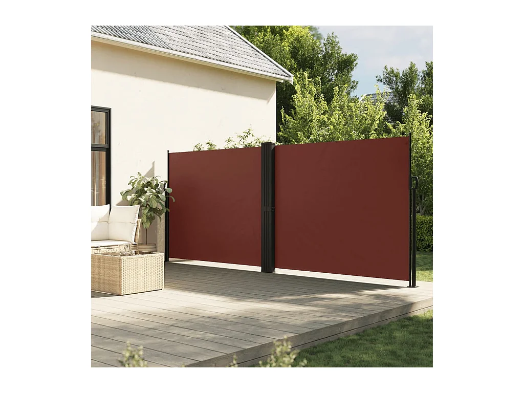 Toldo lateral retráctil marrón 180x1000 cm