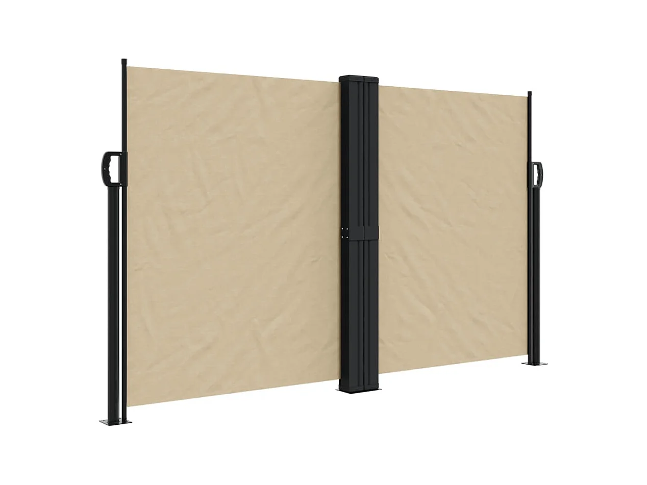 Auvent latéral rétractable beige 140x600 cm