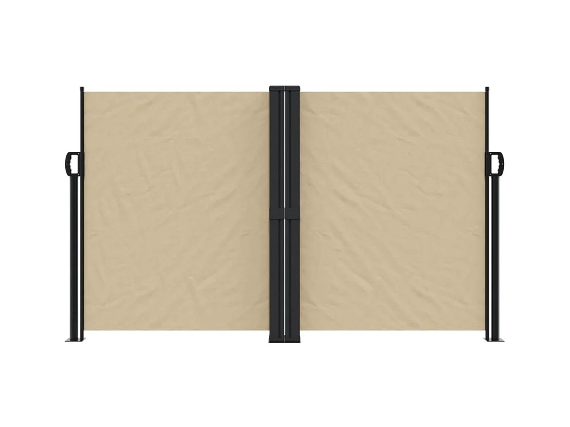 Auvent latéral rétractable beige 140x600 cm