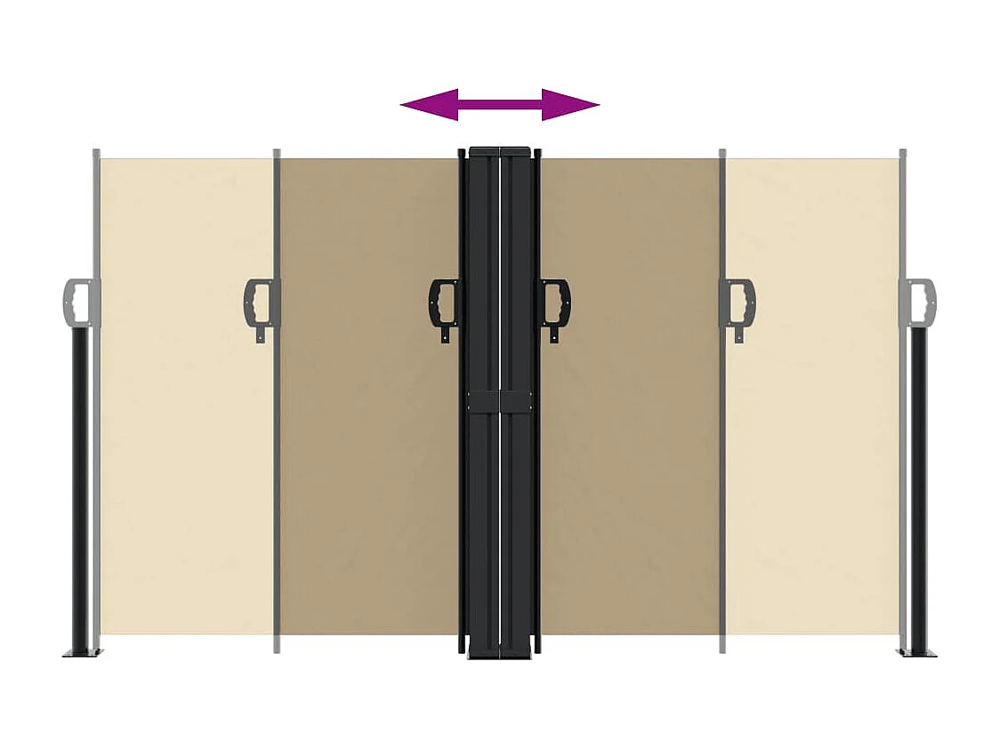 Toldo lateral retráctil beige 140x600 cm