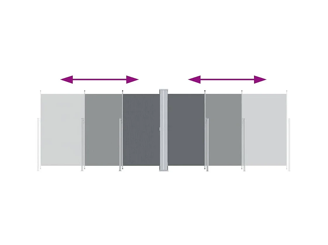Uitschuifbaar zijluifel Antraciet 220x600 cm