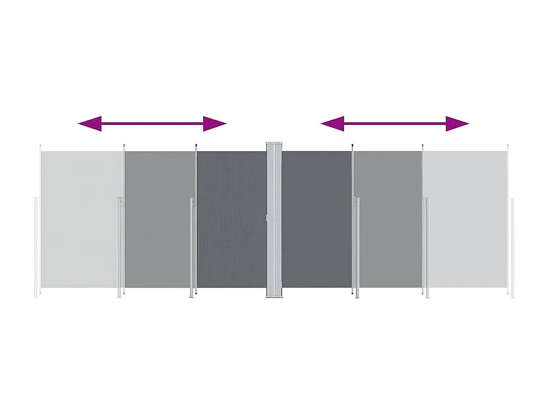 Tenda da sole laterale retrattile Antracite 220x600 cm