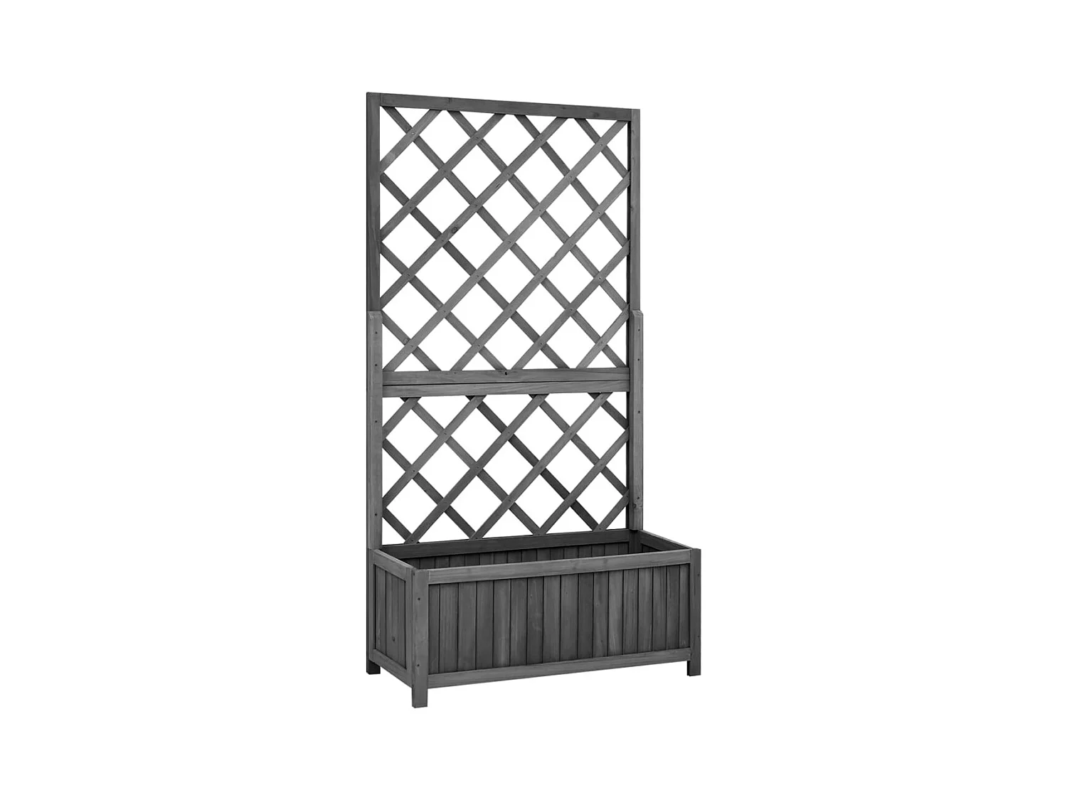 Jardinière à treillis jardin Noir 70x30x135 cm Bois de sapin