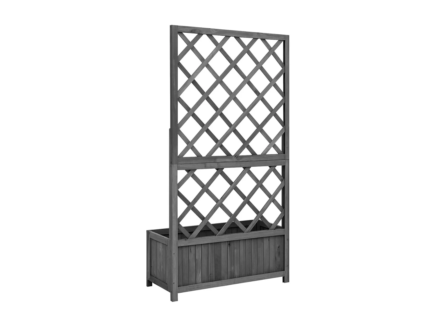 Zwarte tuintrellis plantenbak 70x30x135 cm Dennenhout