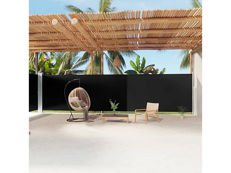 Tenda da sole laterale retrattile Nera 200x1200 cm