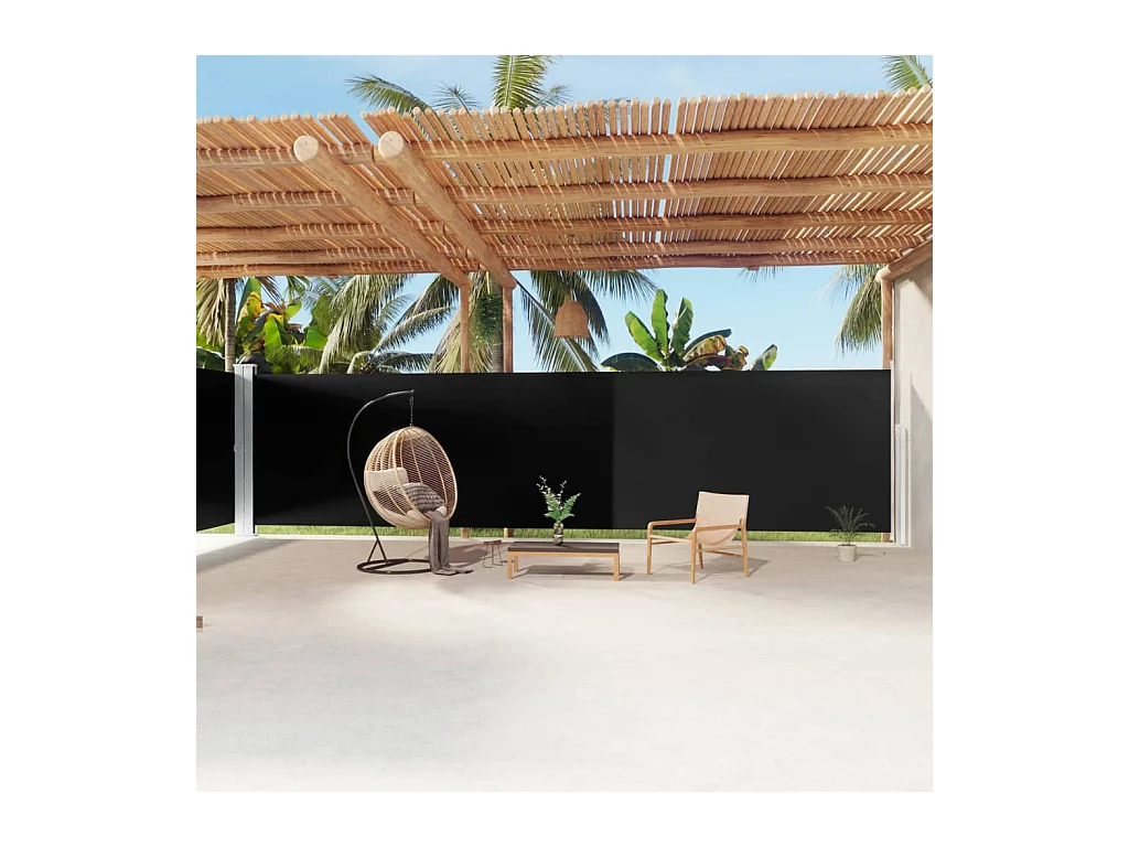 Uitschuifbaar zijluifel Zwart 200x1200 cm