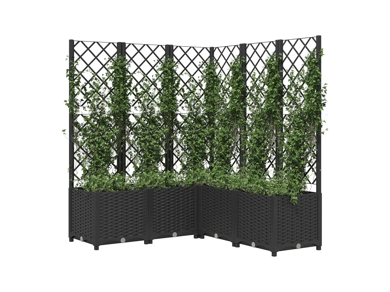 Jardinera con enrejado Negra 120x120x136 cm PP