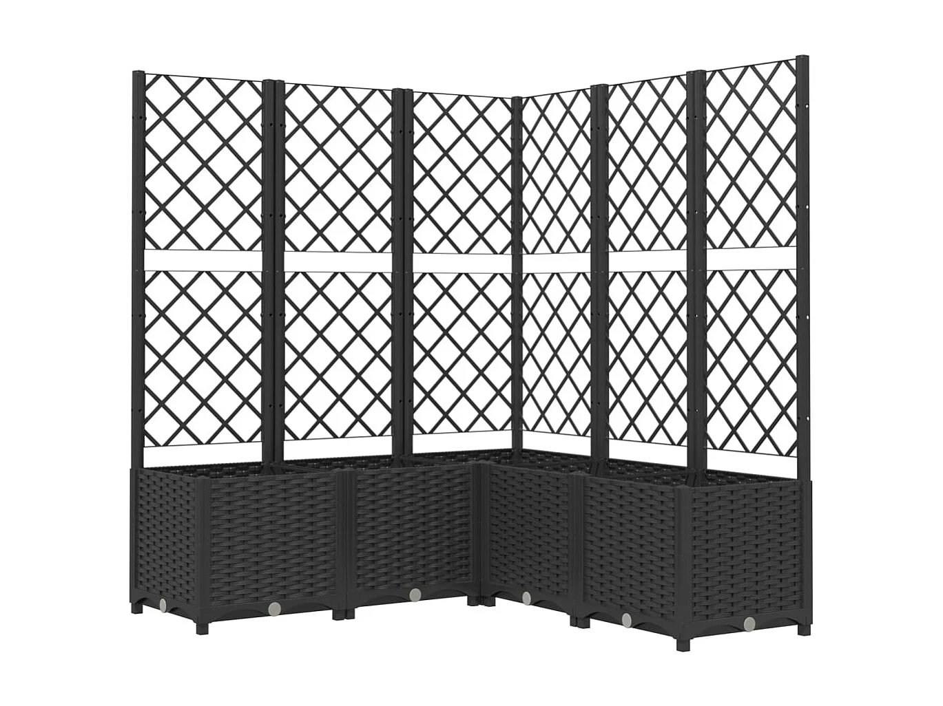 Jardinière avec treillis Noir 120x120x136 cm PP