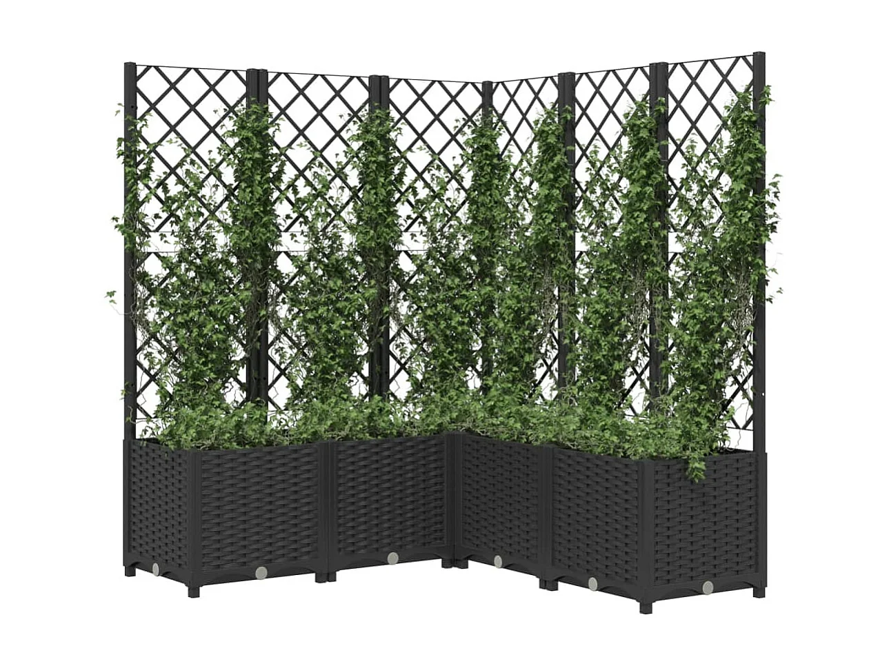 Jardinière avec treillis Noir 120x120x136 cm PP