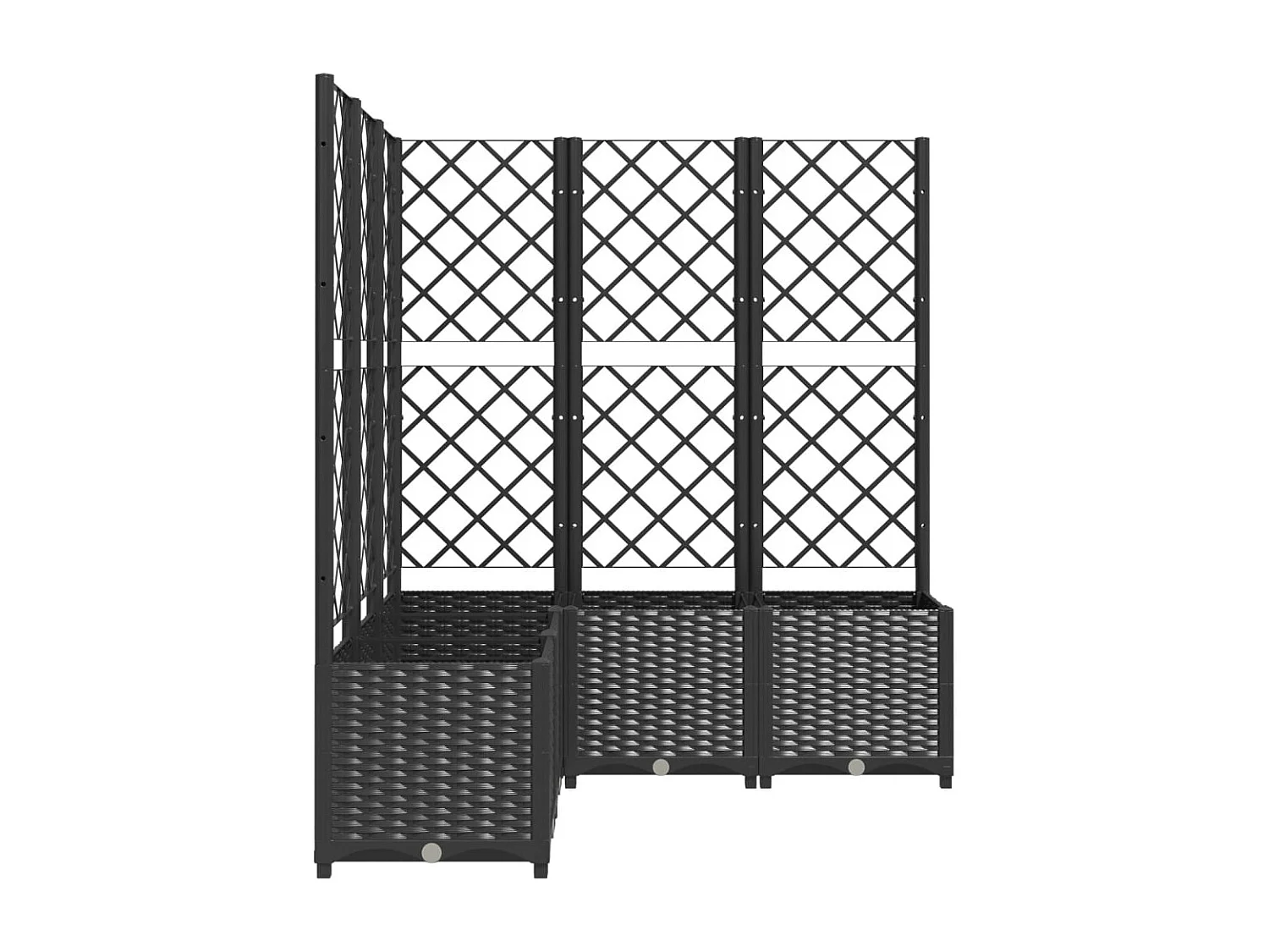 Jardinière avec treillis Noir 120x120x136 cm PP