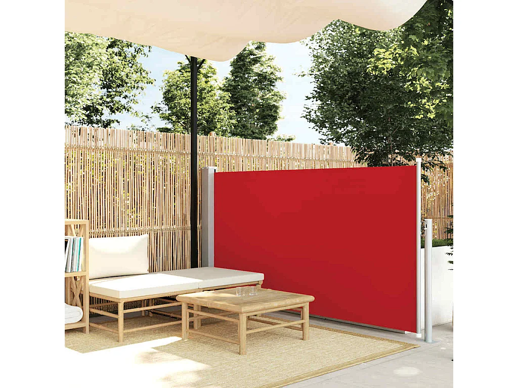Auvent latéral rétractable 120 x 300 cm Rouge