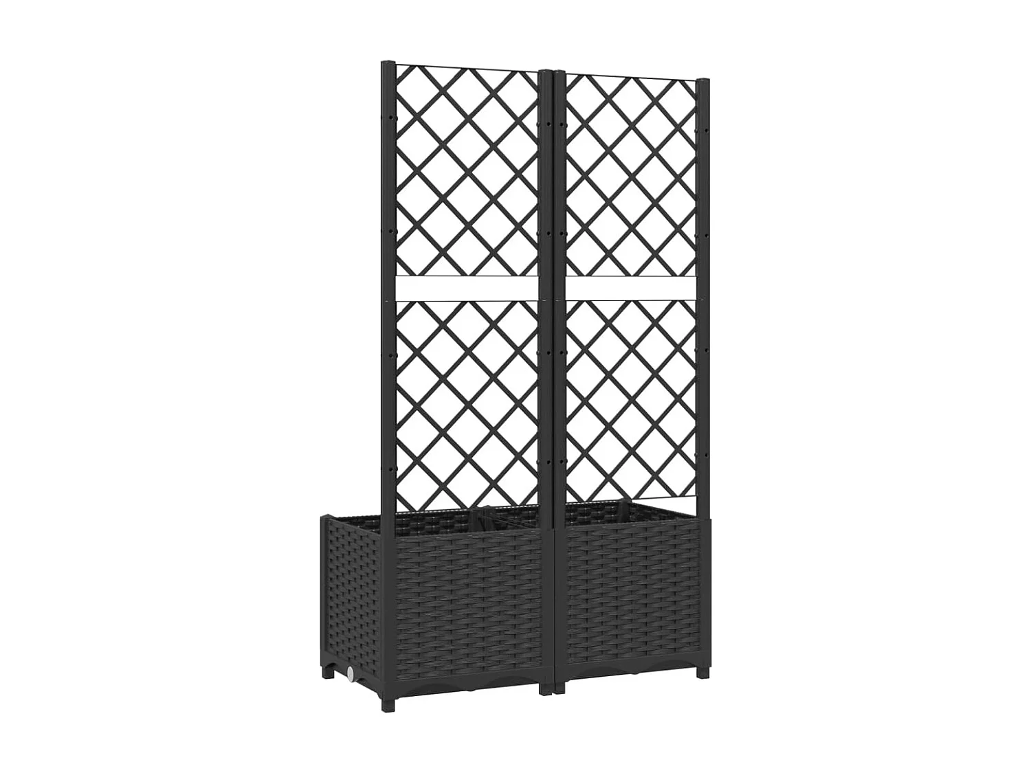 Plantenbak met trellis Zwart 80x40x136 cm PP