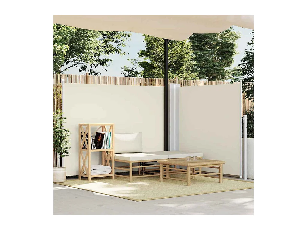Auvent latéral rétractable Crème 140 x 1000 cm