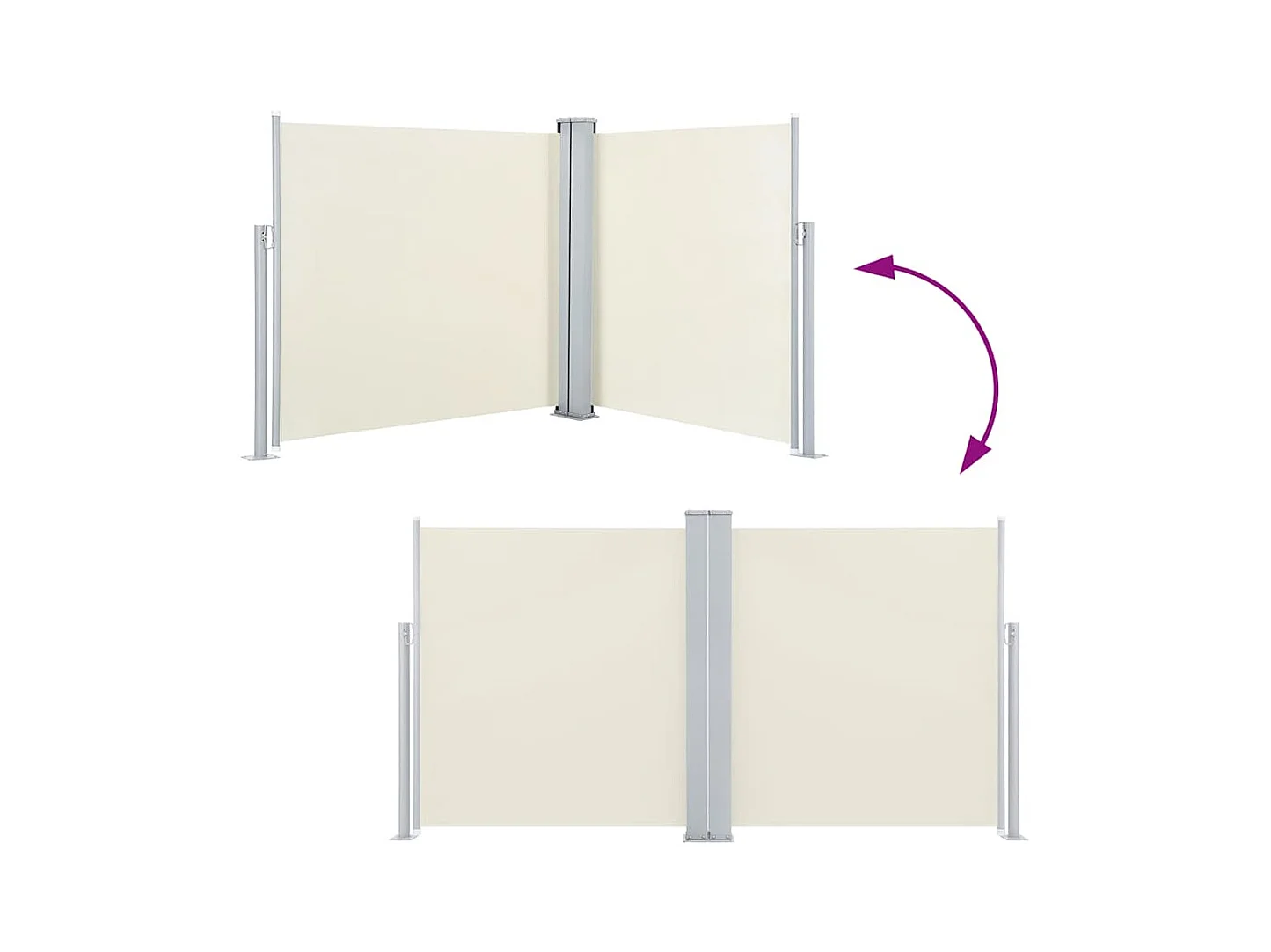 Auvent latéral rétractable Crème 140 x 1000 cm