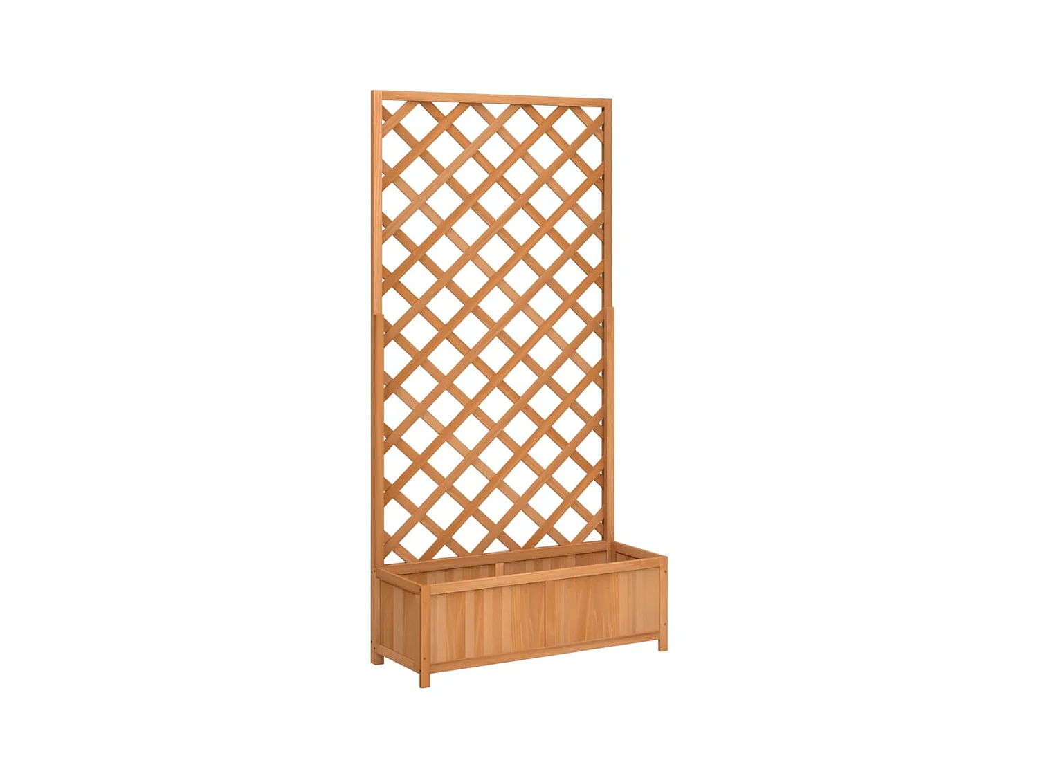 Jardinière avec treillis marron bois massif de sapin