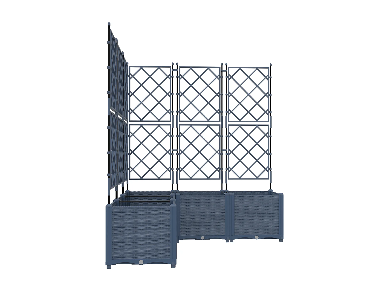 Jardinière avec Treillis 5 pcs Gris 120x120x143 cm