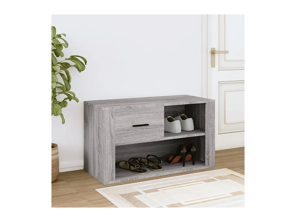 Zapatero Sonoma gris 80x35x45 cm Madera de ingeniería