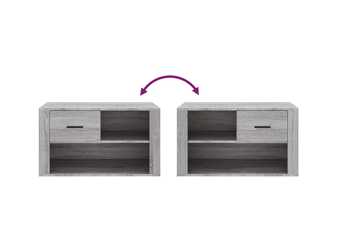 Zapatero Sonoma gris 80x35x45 cm Madera de ingeniería