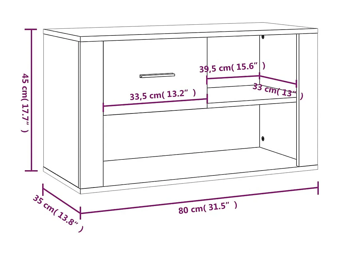 Zapatero Sonoma gris 80x35x45 cm Madera de ingeniería