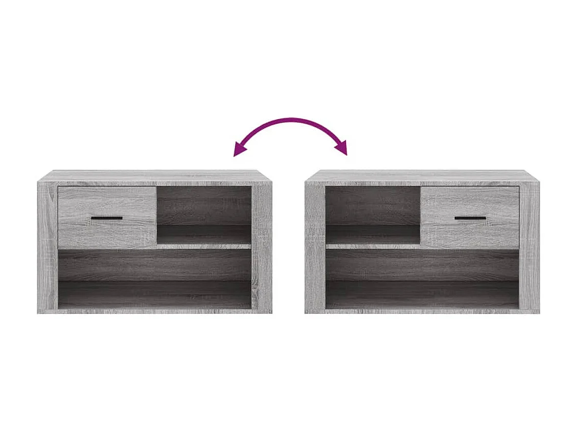 Zapatero Sonoma gris 80x35x45 cm Madera de ingeniería