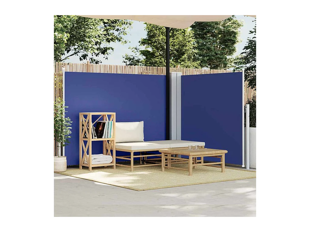 Auvent latéral rétractable Bleu 140 x 1000 cm