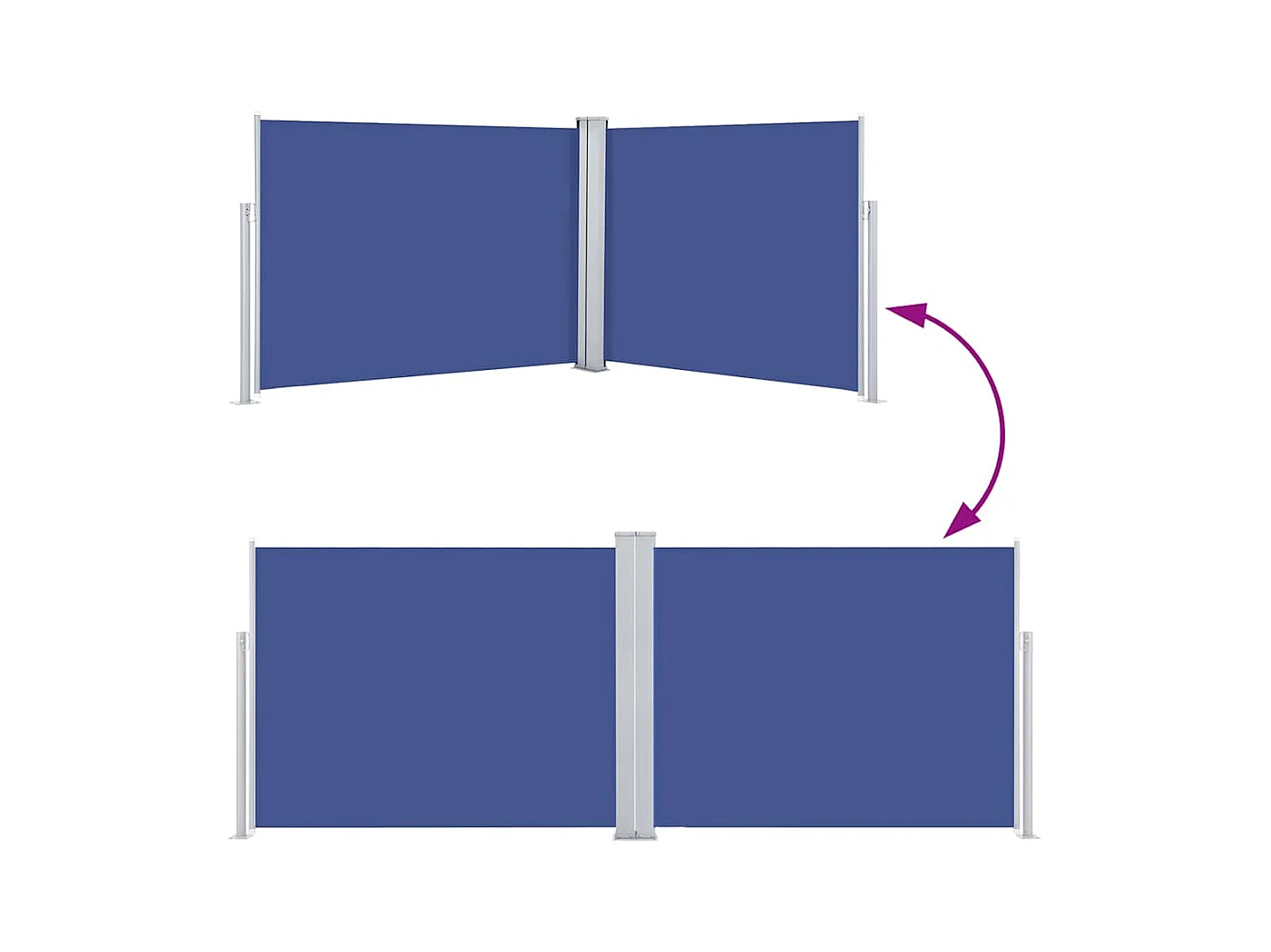 Auvent latéral rétractable Bleu 140 x 1000 cm